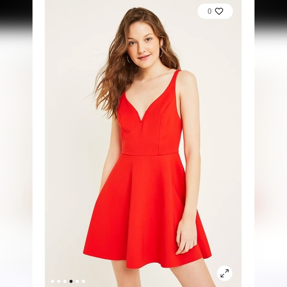 NWOT Kimchi Blue UO Heart Of The Ocean Red Sweetheart Mini Dress Size Large - Picture 7 of 13